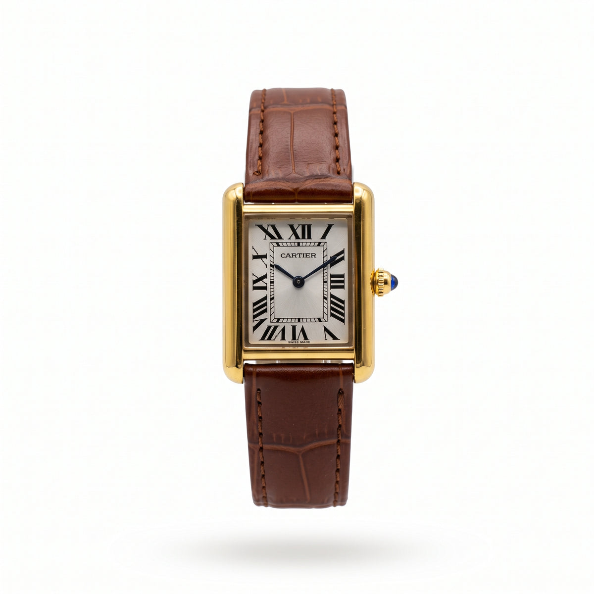 Cartier Tank solo - Or Cuir Marron