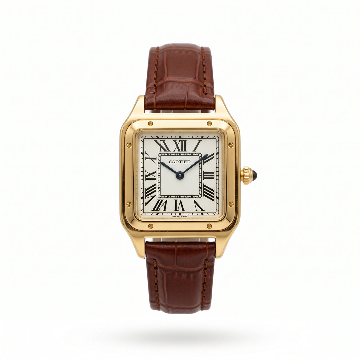 Cartier Santos - Or & Cuir Marron
